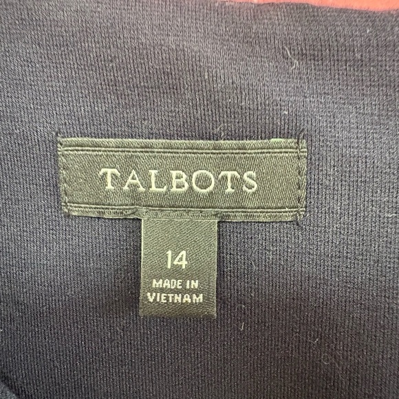 Talbots Blue V-Neck Sheath Dress with 3/4 Bell Sleeves - Picture 5 of 8